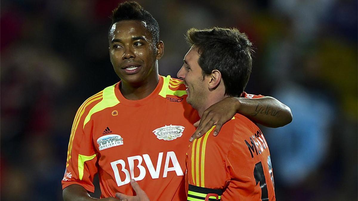 Robinho y Messi en Medellín