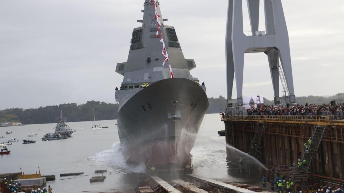 Navantia bota en Ferrol con cuatro meses de adelanto la segunda F-110: «la fragata más avanzada del mundo»
