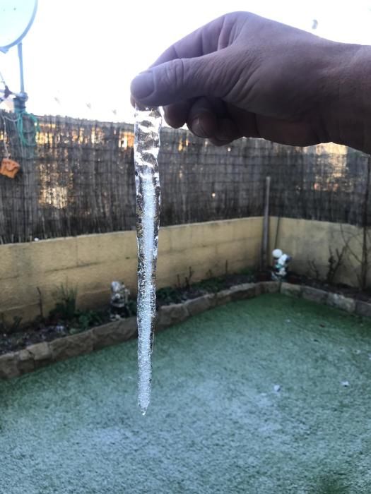 Imagen tomada esta mañana en O Barco de Valdeorras, cunado el termómetros marcaba -7 grados Celsius