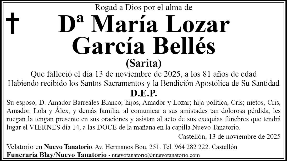Dª María Lozar García Bellés