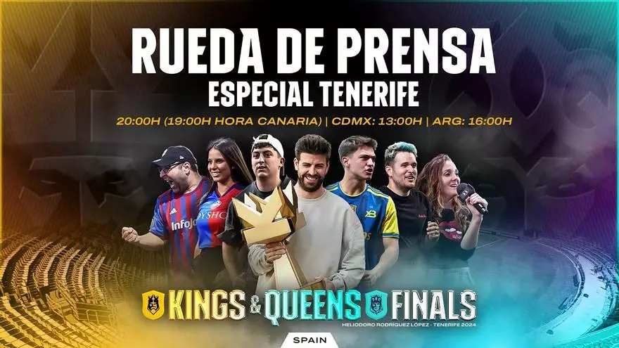 Sigue en directo la rueda de prensa previa a las finales de la Kings y la Queens League desde Tenerife