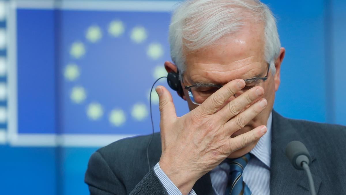 El jefe de la diplomacia europea, Josep Borrell, durante la rueda de prensa de este viernes.