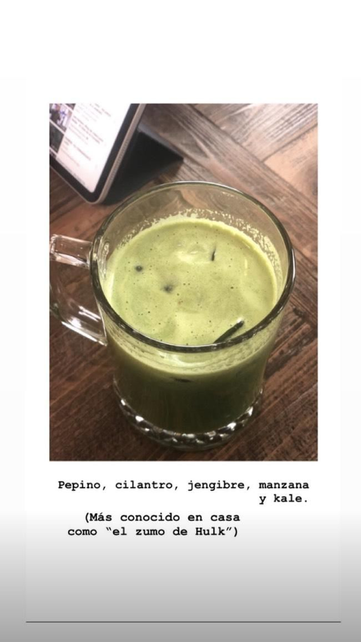 Receta de Zumo verde de Sara Carbonero