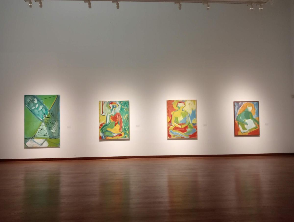 Tres cadros da exposición «Guillermo Monroy, aquí e agora» na Fundación Luís Seoane da Coruña.