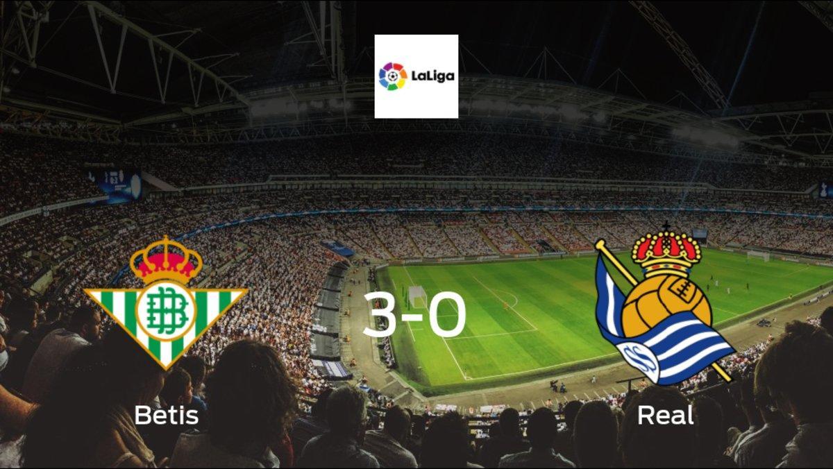 Real Betis score 3 in win against Real Sociedad with a 3-0 at Benito Villamarin