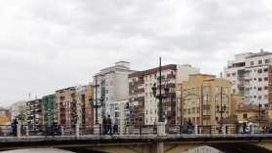 Caudal del río Guadalmedina, ayer.