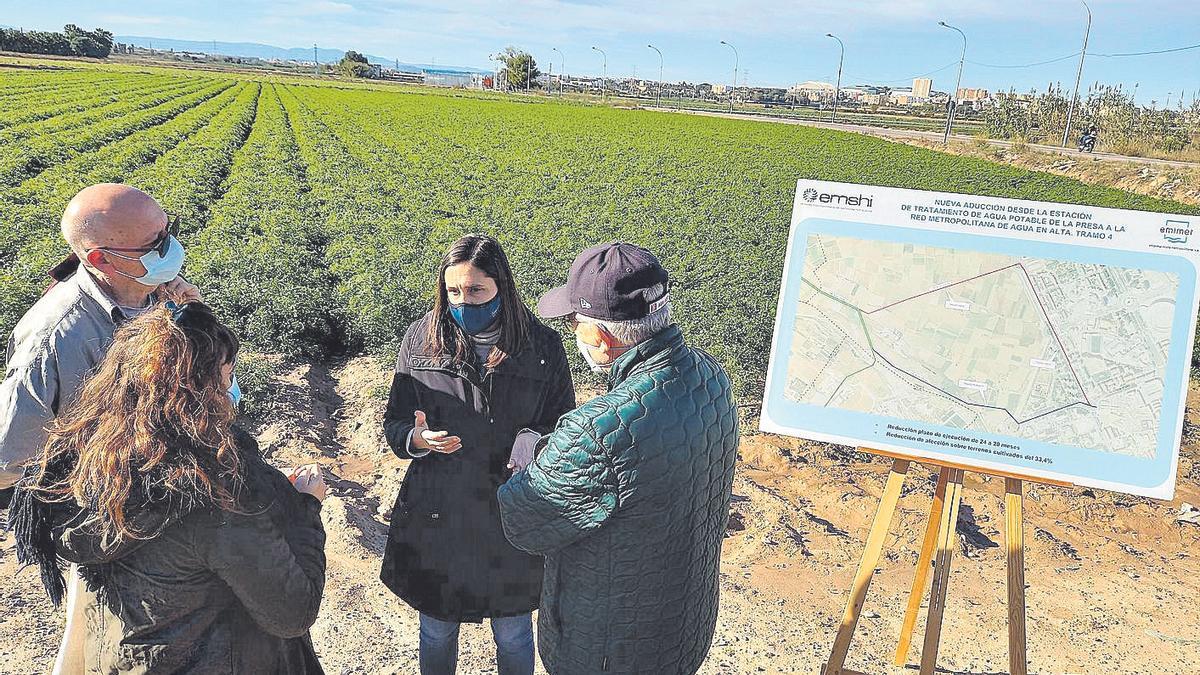 La tubería que iba a cruzar la huerta de Campanar irá por el viejo cauce