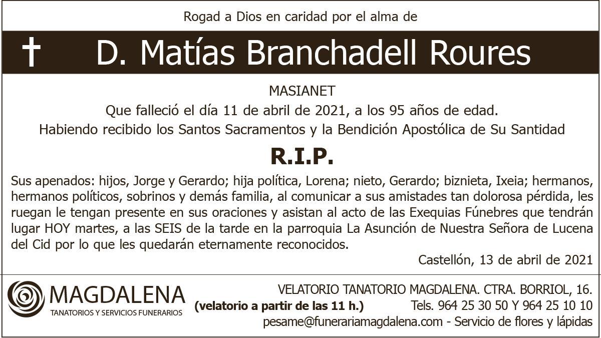 D. Matías Branchadell Roures