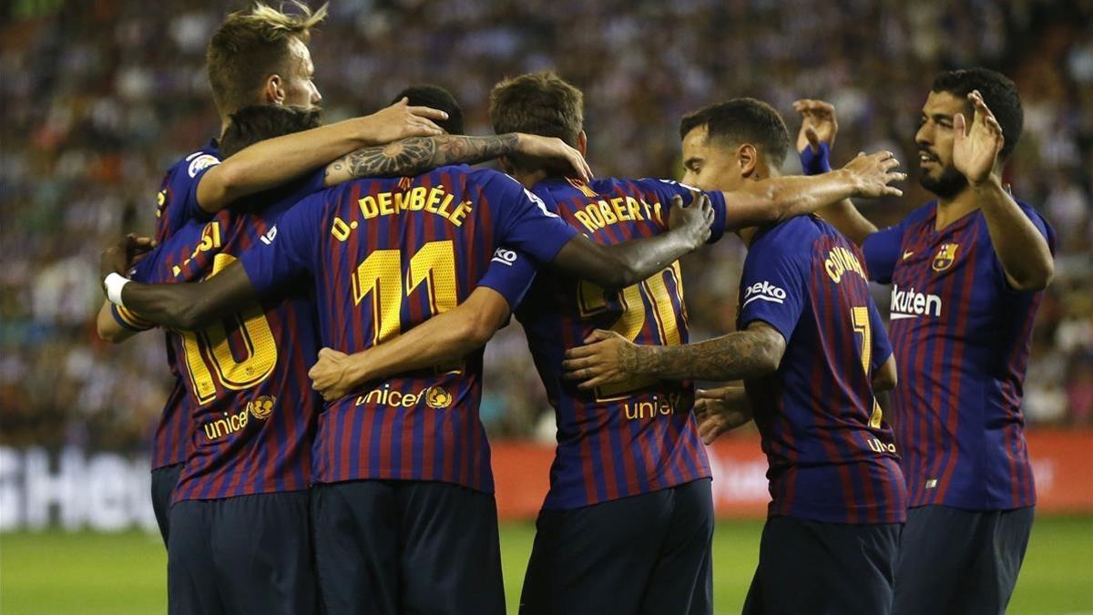 ¿Cabrán juntos Dembélé y Coutinho en la misma foto?