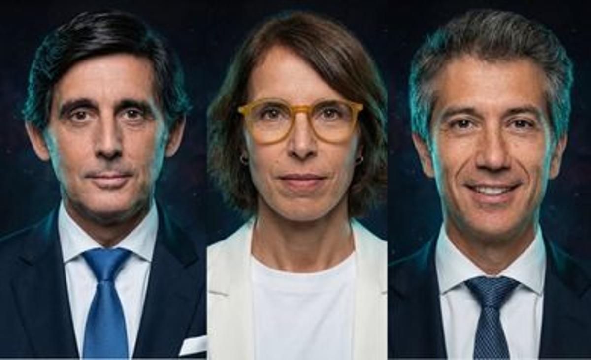 José María Álvarez-Pallete, Suzana Curic y Juan Santamaría-