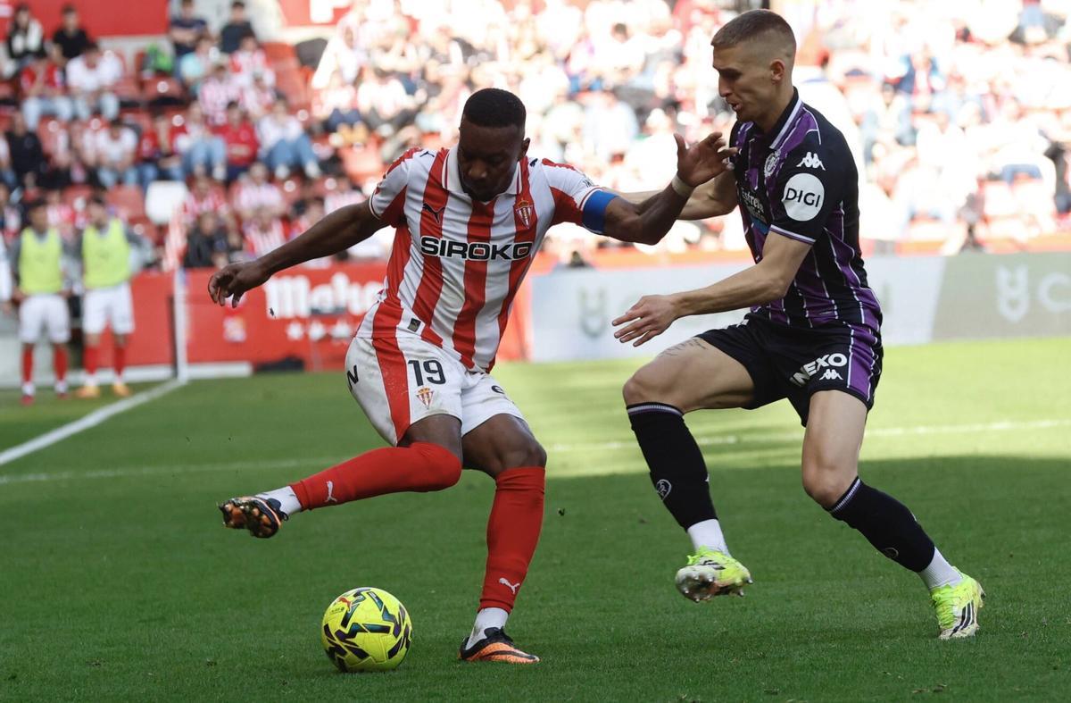 Otero durante el partido ante el Valladolid