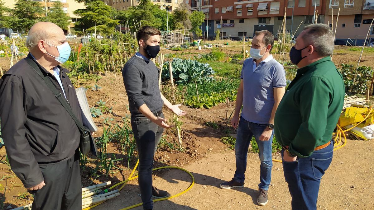 El concejal de Transición Ecológica, Fernando Navarro, en un huerto urbano.