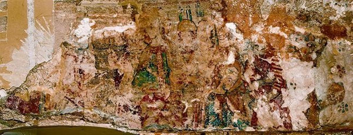 Una de les escenes d’estil gòtic descobertes a l’ermita de Santa Maria de Sales. Una de les escenes d’estil gòtic descobertes a l’ermita de Santa Maria de Sales.