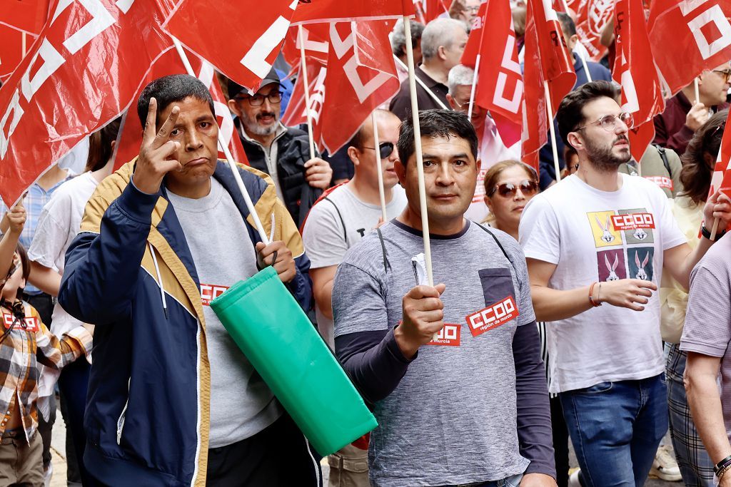 La manifestación del Primero de Mayo de Murcia, en imágenes