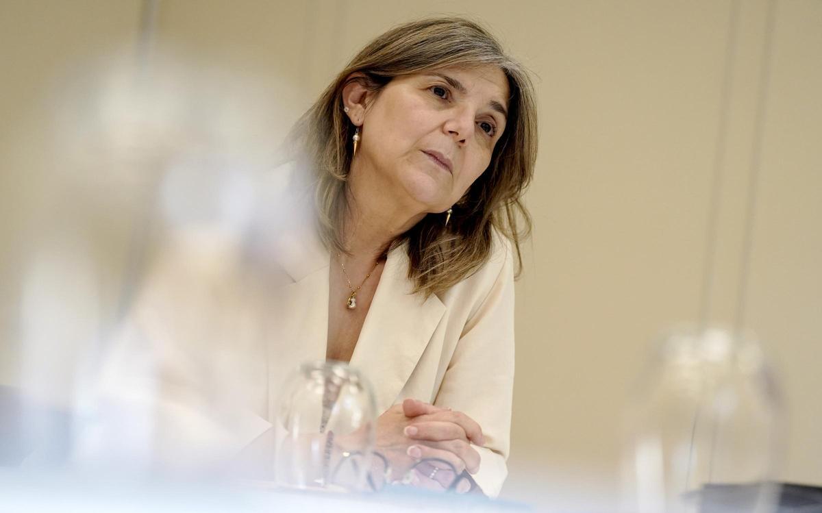 Pilar Cancela, secretaria de Estado de Migraciones, durante la entrevista.