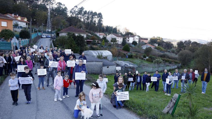 Una de las protestas de los vecinos de Bora contra la autovía.