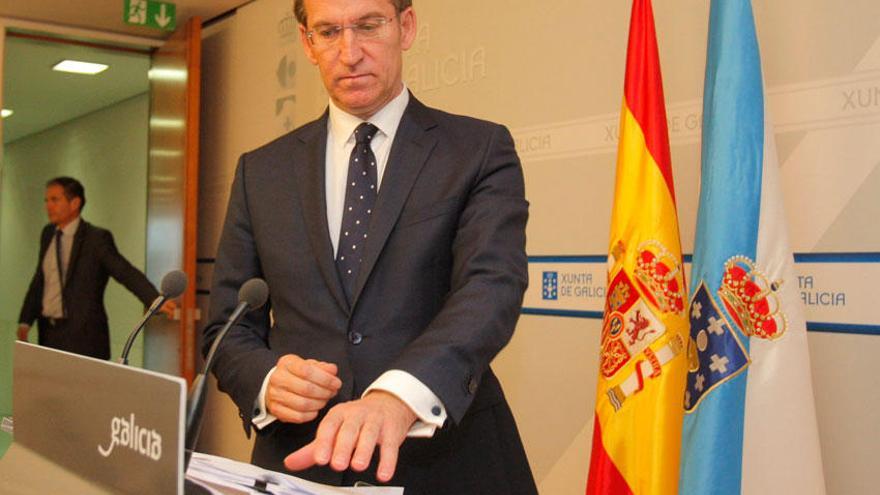 Alberto Núñez Feijóo en la rueda de prensa del Consello de la Xunta.