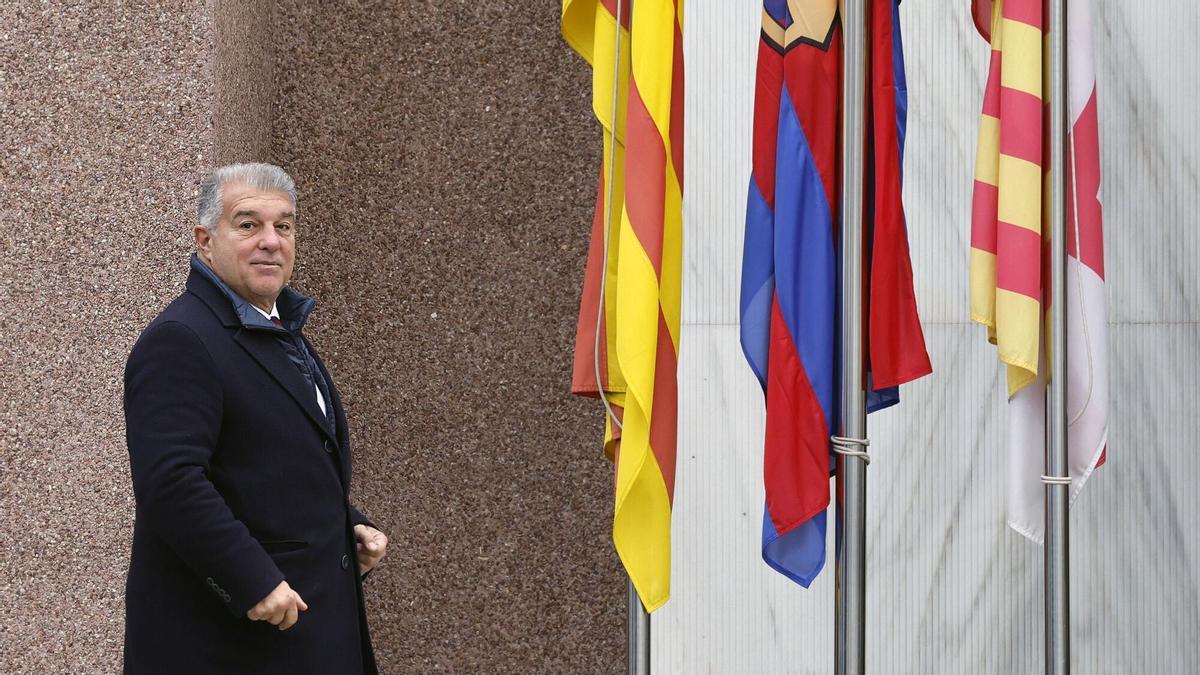 Joan Laporta el día que presentó la dimisión para presentarse a la reelección a la presidencia del FC Barcelona