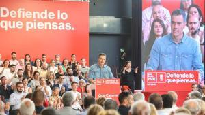 El presidente del Gobierno, Pedro Sánchez, en un acto del PSOE en Las Palmas de Gran Canaria.