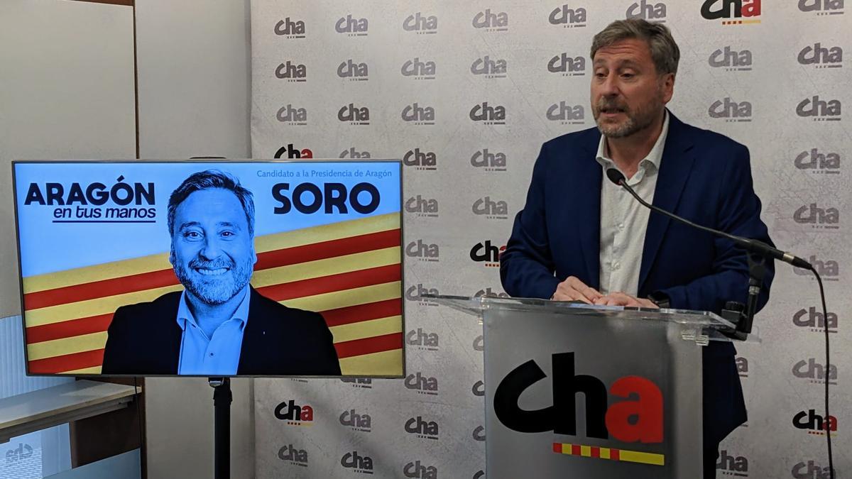 José Luis Soro, durante la presentación de su campaña para las elecciones autonómicas.