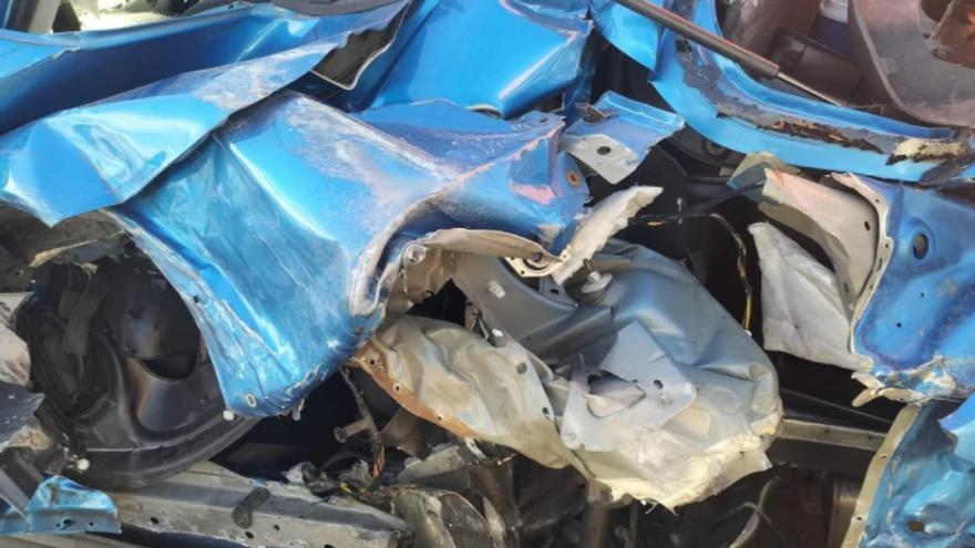 Momentos tras el accidente múltiple del BMW que acabó con fuga
