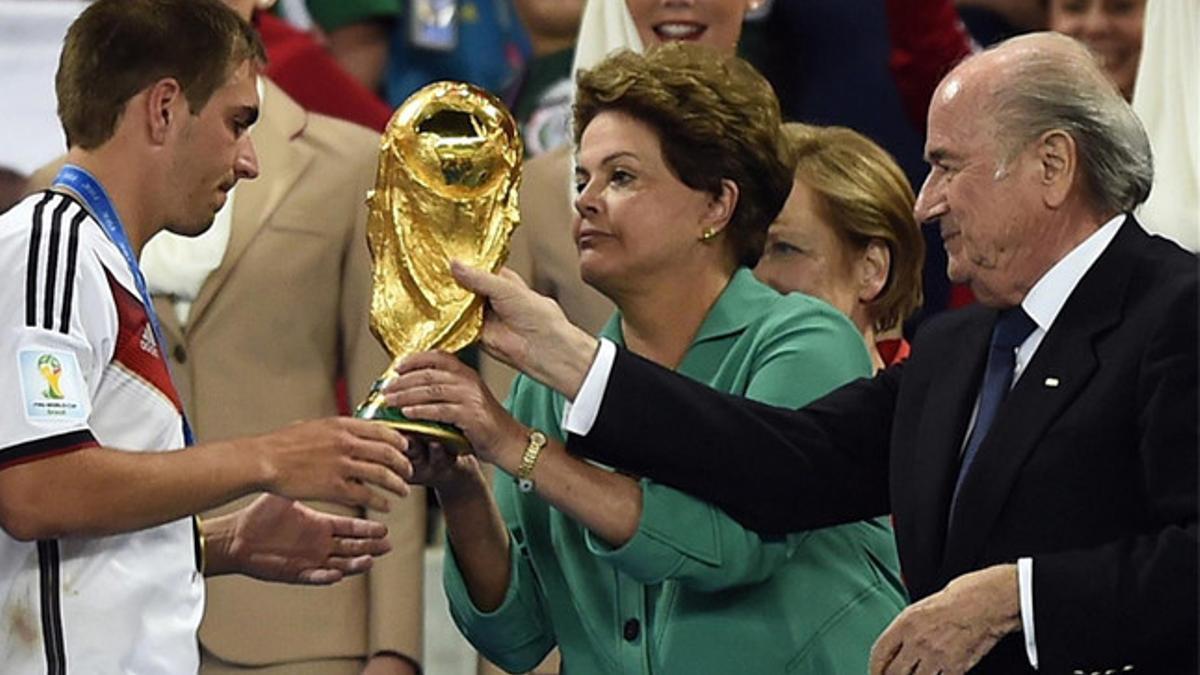 Blatter, presidente de la FIFA, en la final del Mundial de Brasil