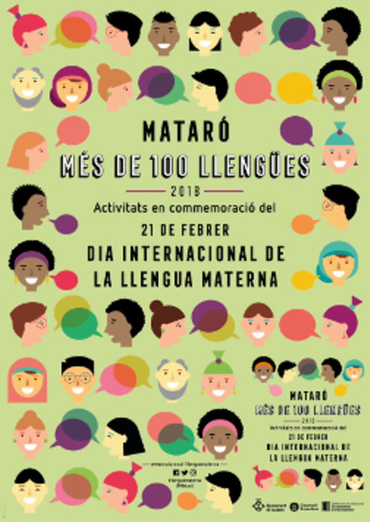 Cartell de la celebració del Dia Mundial de la Llengua Materna a Mataró. Cartell de la celebració del Dia Mundial de la Llengua Materna a Mataró.