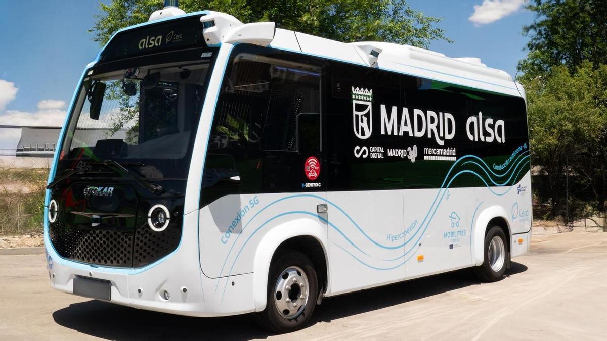 Alsa pone en marcha en Madrid el primer autobús autónomo y a demanda de España