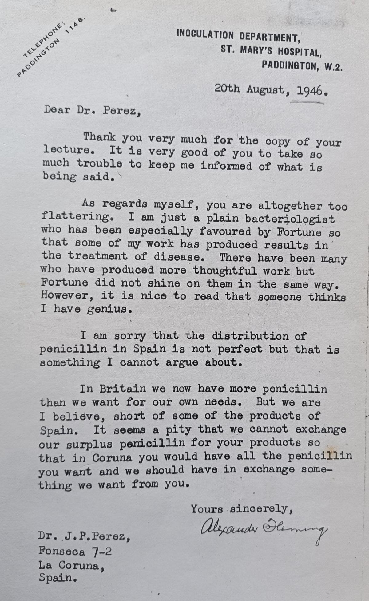 Carta de Fleming a Pintos.