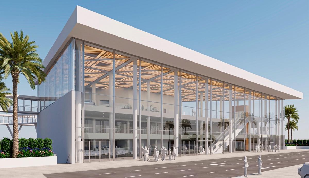 Render de la futura terminal de Baleària en el Adossat.