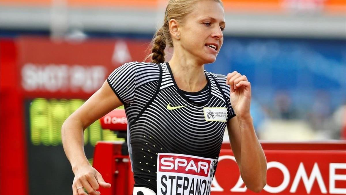 Stepanova durante los Europeos de Amsterdam