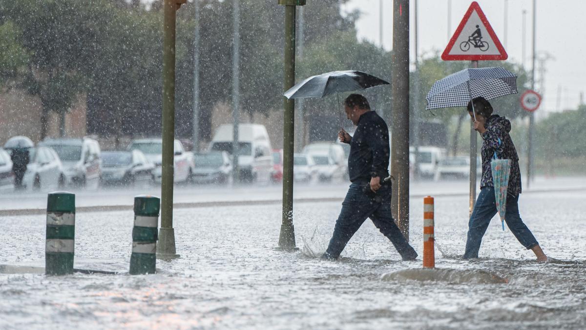 Lluvia torrencial en Castellón