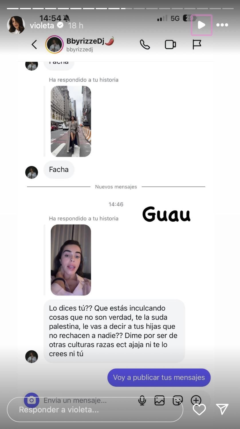 Algunos de los comentarios que recibe Violeta en sus redes sociales
