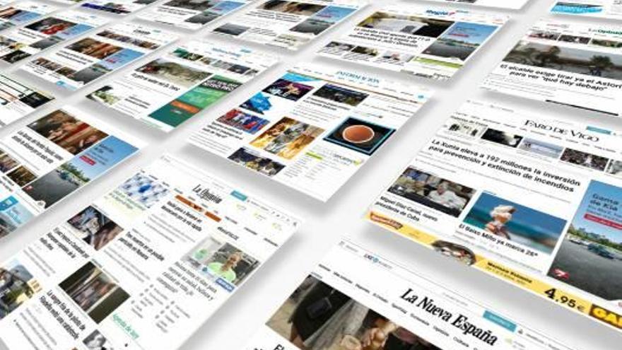 Cabeceras de las ediciones digitales de los periódicos de Prensa Ibérica.