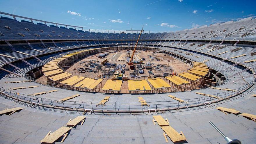 El Nou Mestalla entra en la fase clave de su gran cubierta