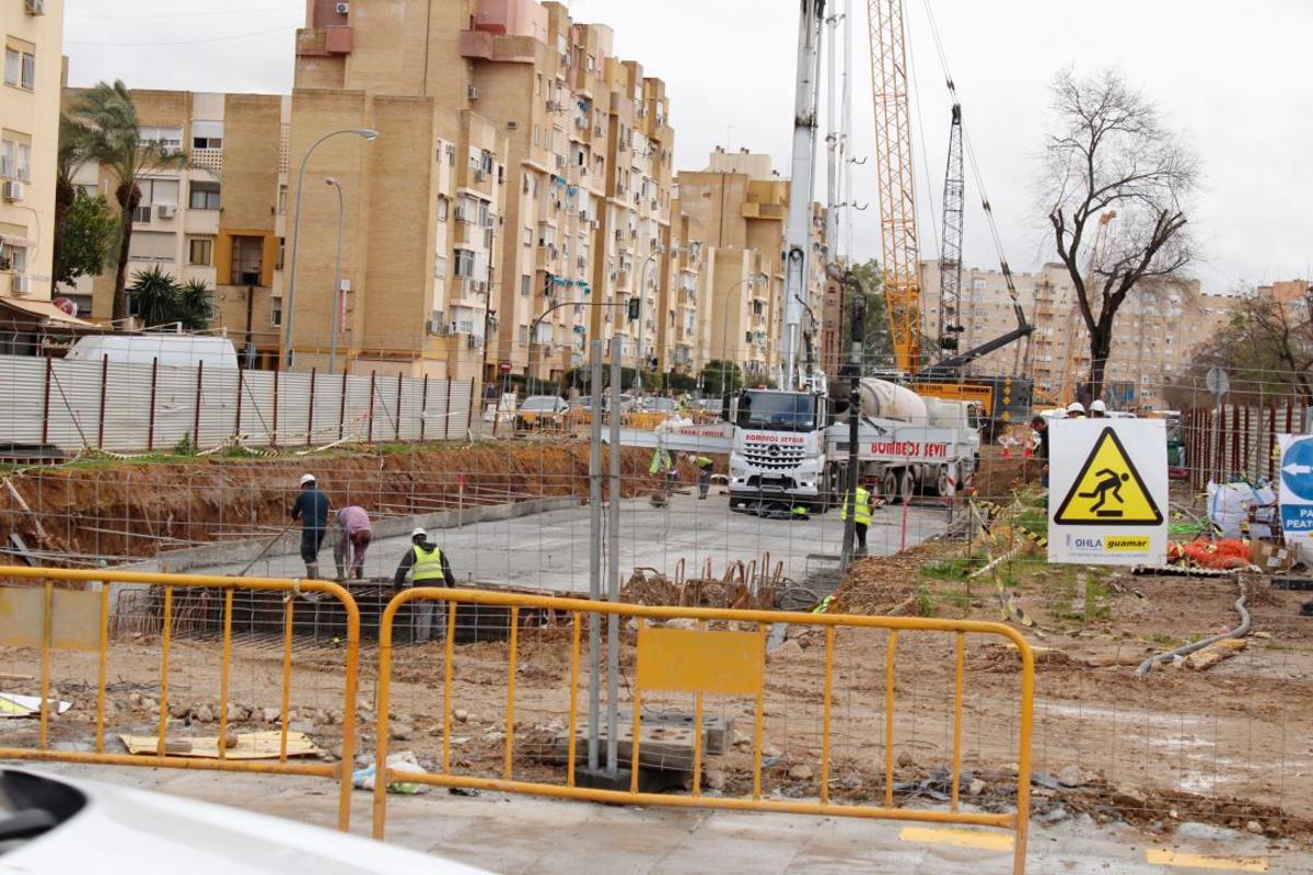 Las obras de la línea 3 del Metro de Sevilla en Pino Montano en el primer mes de 2026