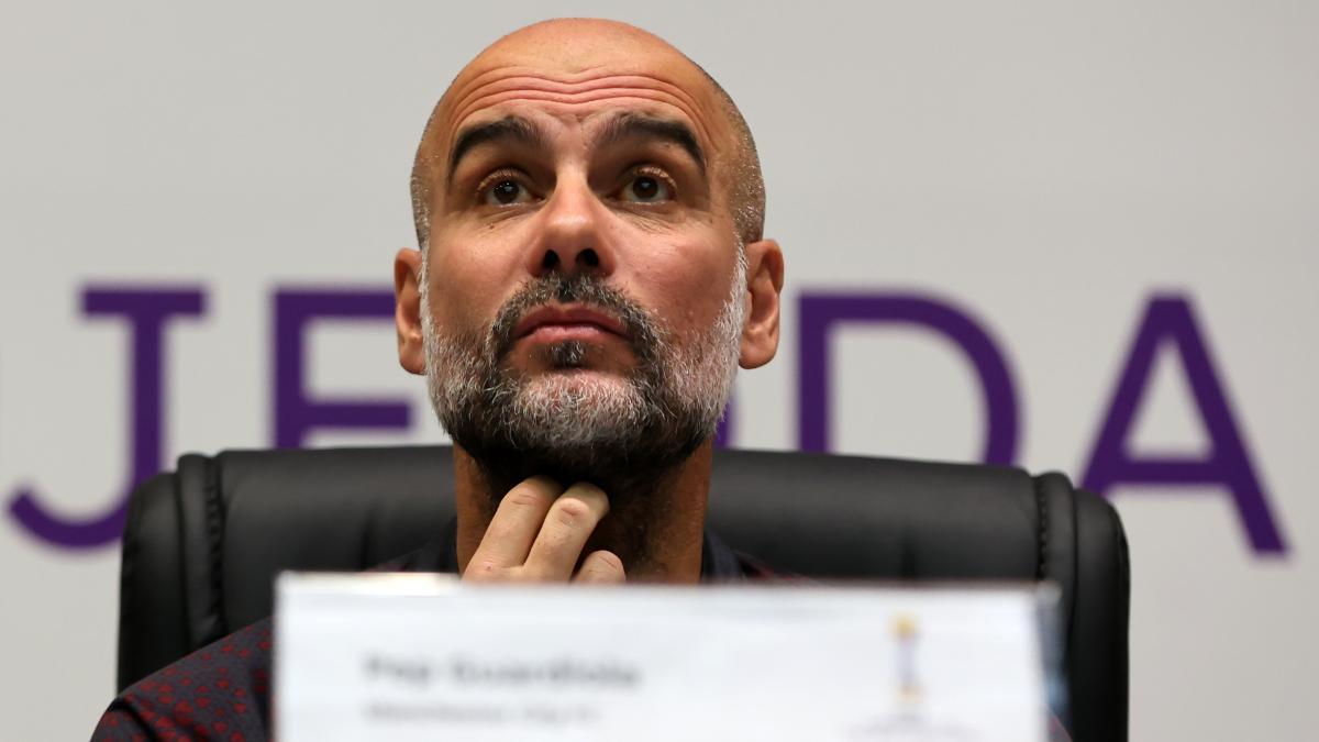 Pep Guardiola, durante una rueda de prensa