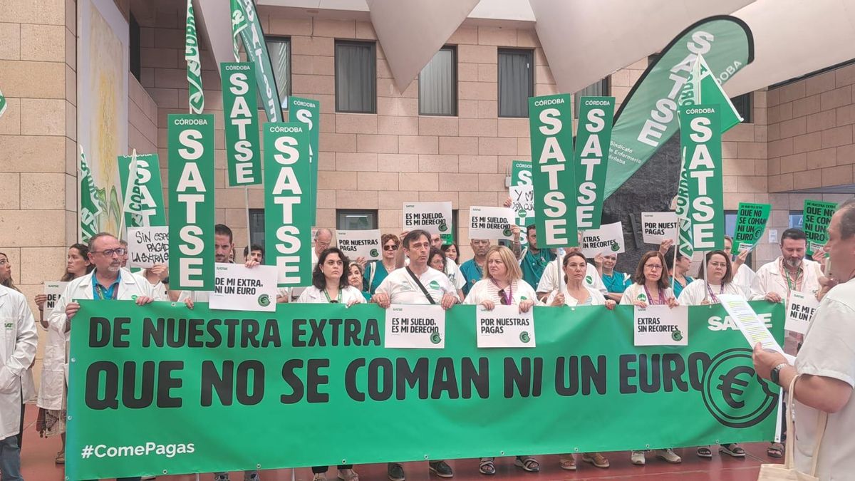 Concentración de Satse en el Reina Sofía de Córdoba.
