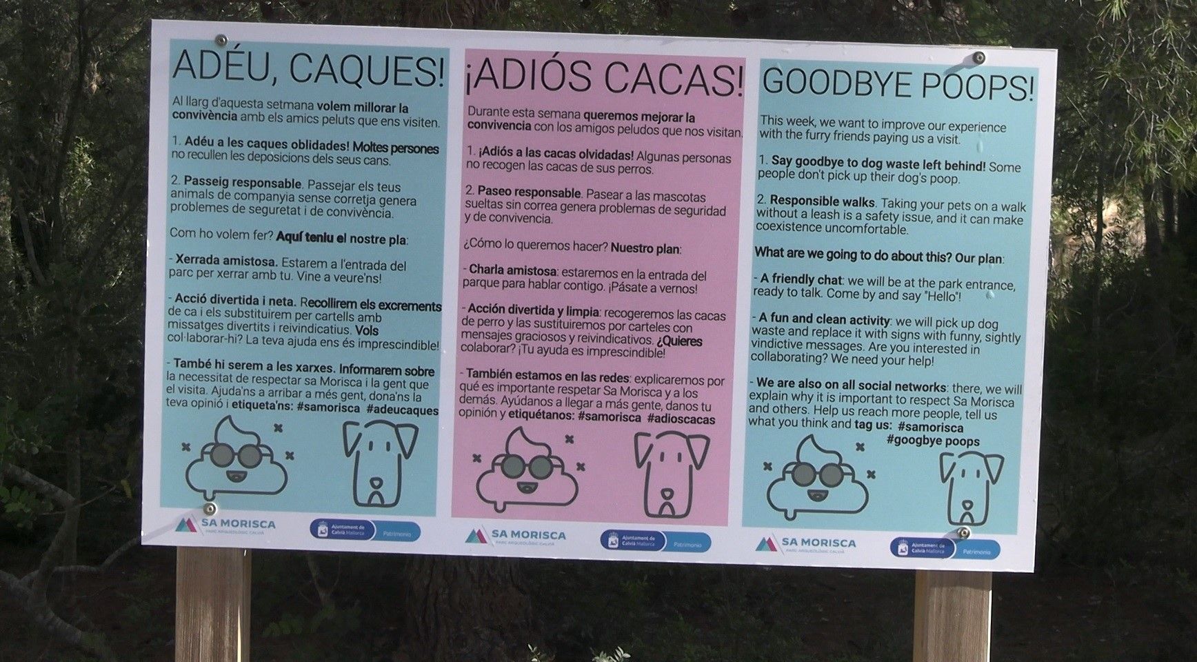 Campaña contra la 'invasión' de excrementos caninos en el parque arqueológico de sa Morisca