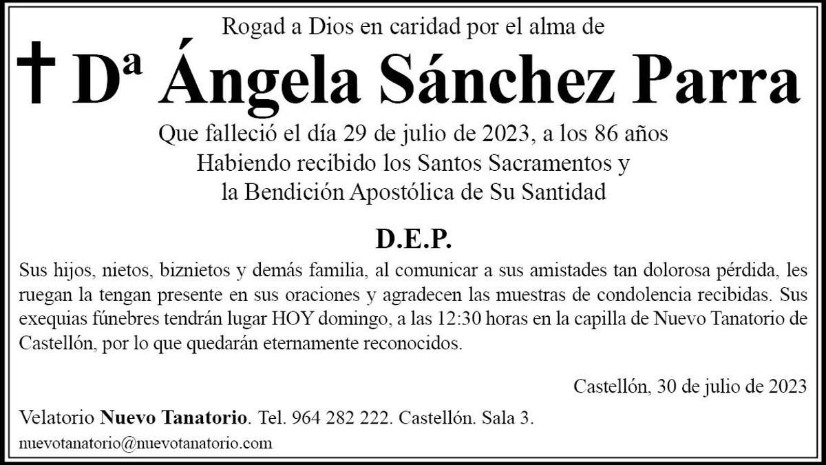 Dª Ángela Sánchez Parra