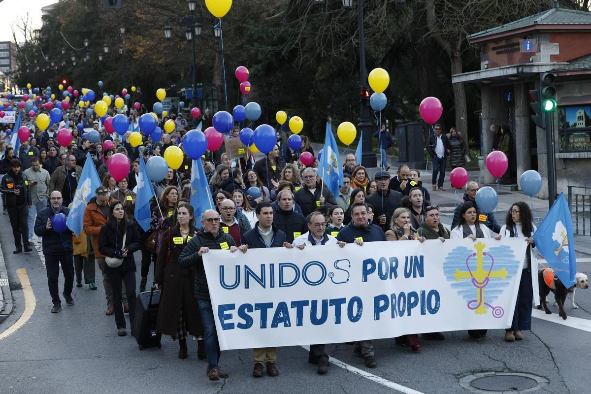 Manifestación de médicos y médicas de este pasado miércoles, en Oviedo.