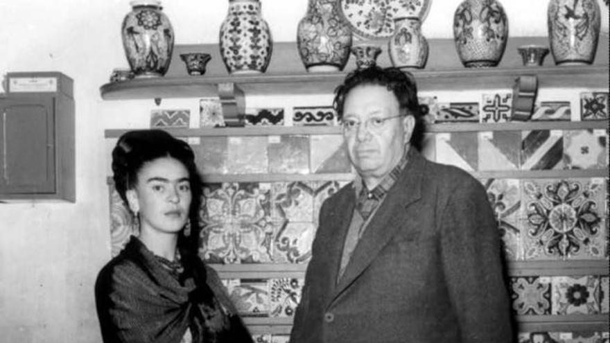 Diego Rivera y su esposa, Frida Kahlo