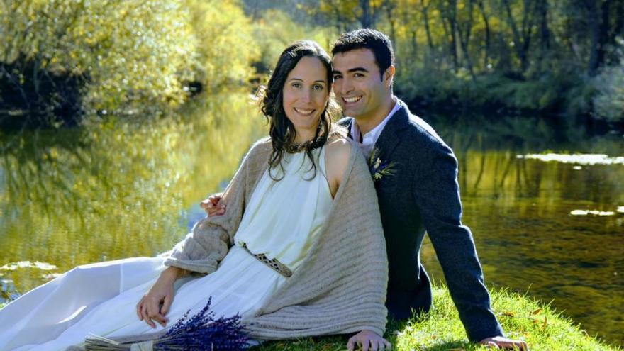 María José Orozco López y Tomás Pérez Ronda, en el Naval del Pozo de Ribadelago.