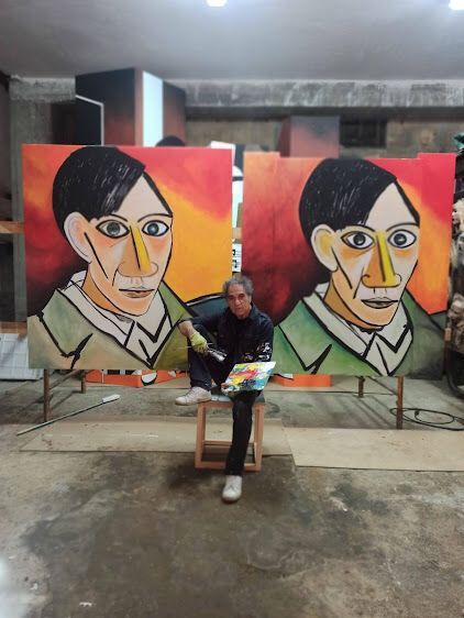 La creación de la carroza en homenaje a Picasso de Valdesoto, en imágenes