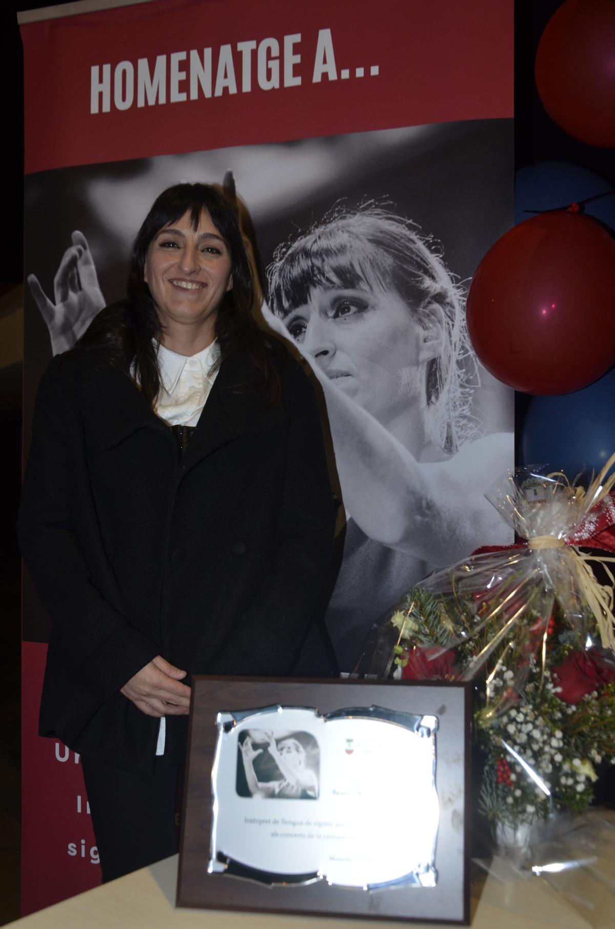 Beatriz Romero, en el reciente homenaje por su trayectoria, en su Moncofa natal.