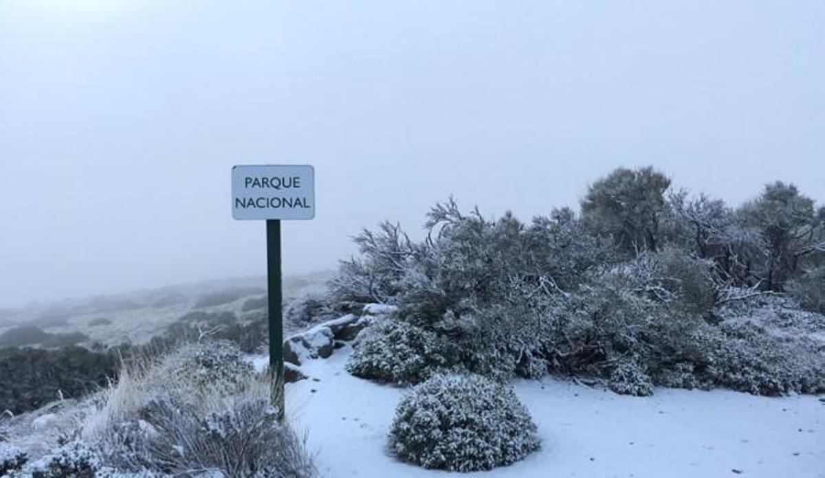 Nieve en el Teide, a 30 de marzo 2019