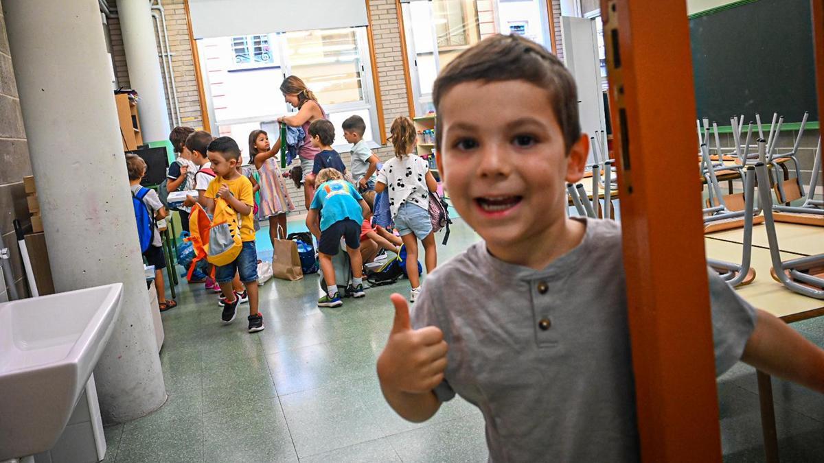 Vuelta a las aulas en el CEIP Pau Casals de Gràcia, en Barcelona