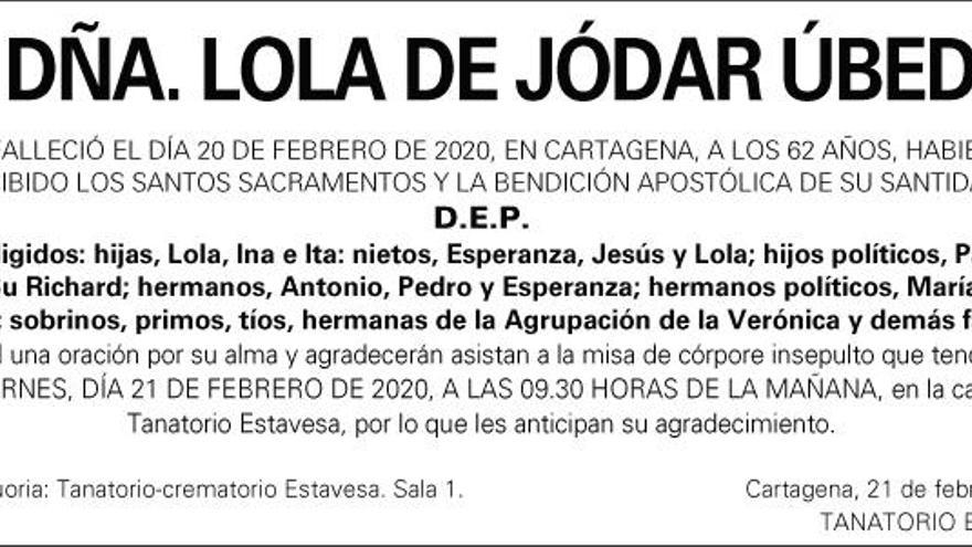 Dª Lola de Jódar Úbeda