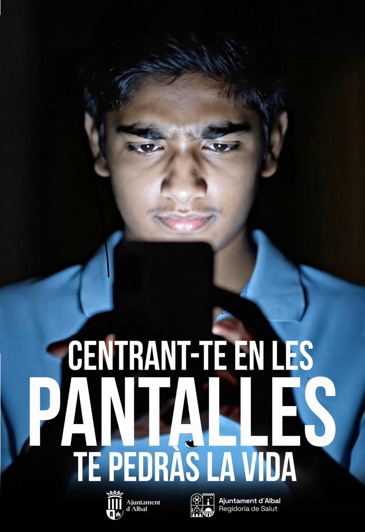 Cartel de la campaña sobre el abuso de las pantallas.