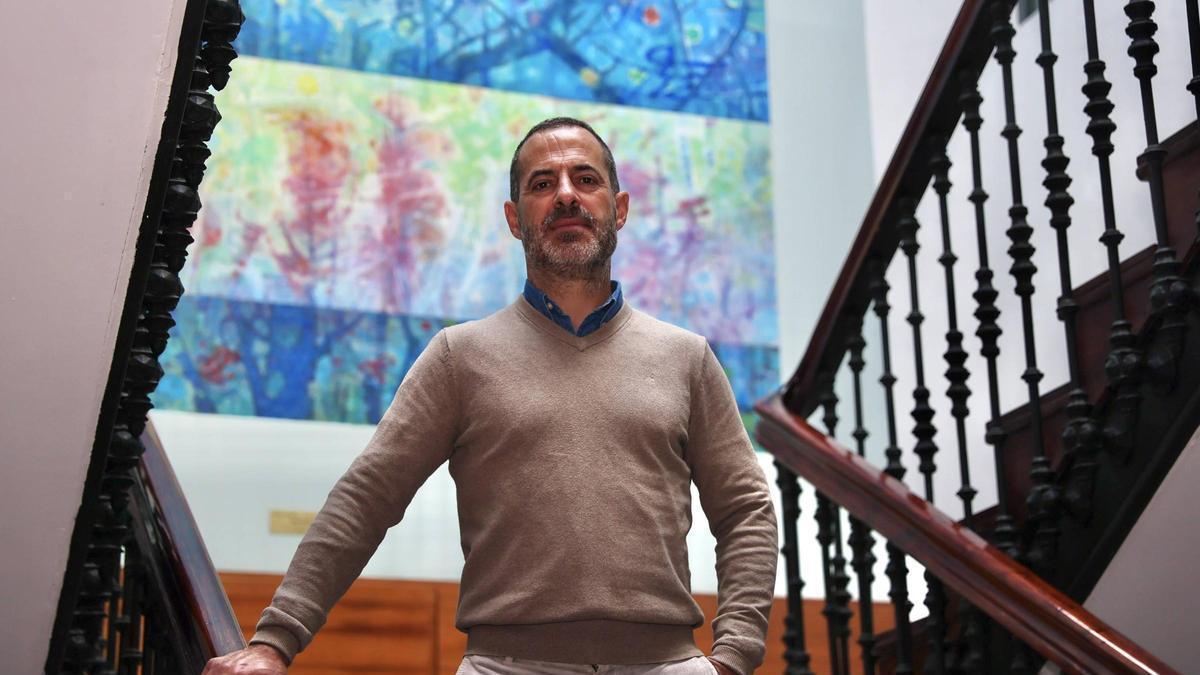 Ángel García "Cepi", en el Ayuntamiento de Siero.